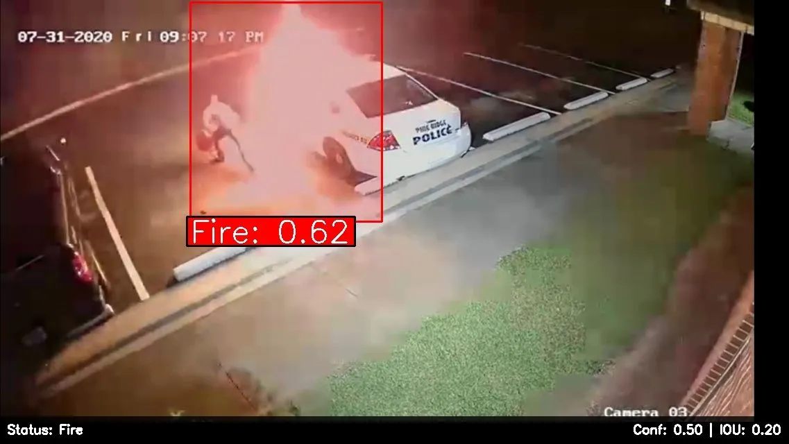 AI fire detection in action